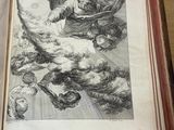 un dessin représentant un homme sur un bateau en pleine mer