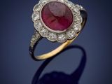 an antique ruby and diamond ring