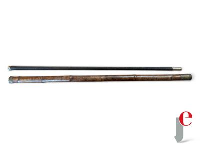 an image of a pair of old style baseball bats sitting next to each other