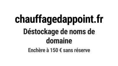 Nom de domaine chauffagedappoint.