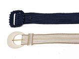 two belts with a white buckle and a blue belt with a white buckle