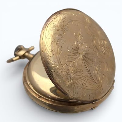 MONTRE de poche homme or double cuvette or - Photo 1