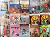 a lot of books that are on the shelf