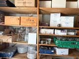 a room with a lot of boxes and boxes on the shelves