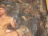 a picture of a painting of a woman and a child
