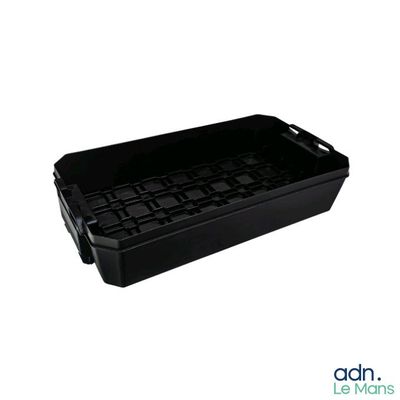 a black plastic tray with a keyboard on it