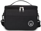 un sac-repas noir avec un logo sur le côté