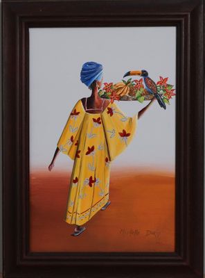 Michelle DURIX (XXème siècle) Africa, Aminata au toucan à ca…