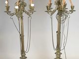 pair of antique brass candelabs with marble bases