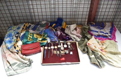 a table with a lot of different items on it