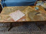 a table that has a piece of paper on top of it
