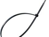 a close up of a black cable with a white background
