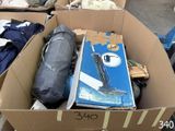 a cardboard box full of items that are in it