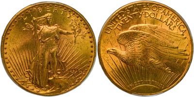 a close up of a gold coin with an eagle on it