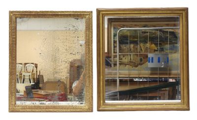 two pictures of a room with a window and a mirror