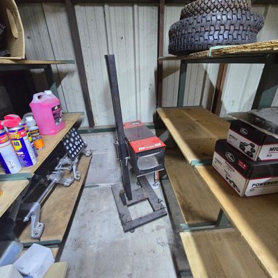 many shelves with different types of tools on them