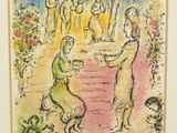 an image of a painting of a man and a woman in front of a group of people