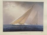 a picture of a painting of a sailboat in the ocean