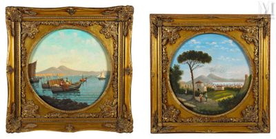 École ITALIENNE du XXe siècle Vues de la baie de Naples