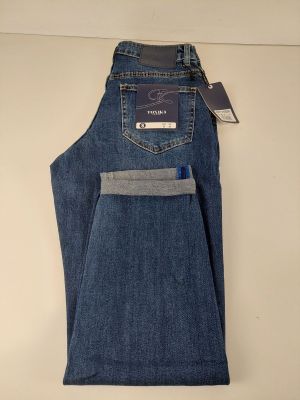 TOXIK3 PARIS - Jean denim bleu délavé - Détails strass et re…