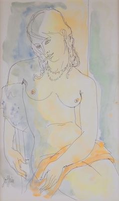tableau représentant une femme assise sur une chaise, tenant un oiseau dans la main