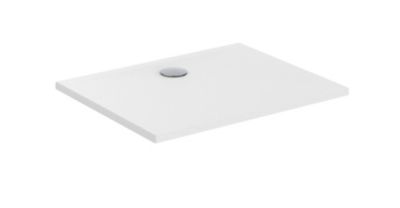 white square shower tray with a hole for a shower head