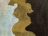 un tableau représentant une femme et un homme debout l'un à côté de l'autre