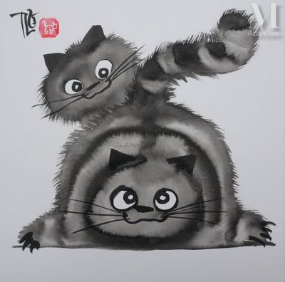 TIBAY Laszlo (1962-) A dos de chat, 2025