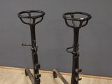 pair of vintage industrial style cast iron bar stools