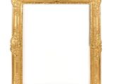 a gold picture frame on a white background with a white background