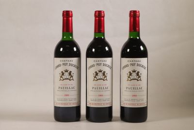 trois bouteilles de vin rouge posées côte à côte sur une table