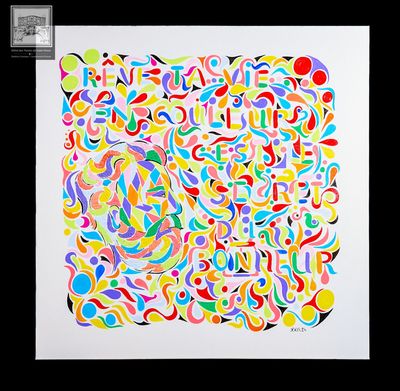 Véronique VANMEENEN (XXe/XXIe) "Mystère : JV" huile sur toil…