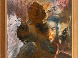 une image représentant un tableau d'une femme vêtue d'une robe marron