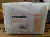 une boîte de linge de lit posée sur un carton