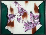peinture abstraite représentant une carte du monde dans un cadre noir