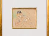 an image of a painting of a child in a gold frame