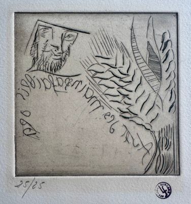 un dessin représentant un homme tenant un morceau de papier à la main