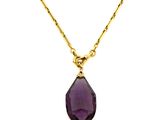 un gros plan d'un collier orné d'une pierre violette