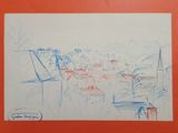 an image of a drawing of a view of a city from a distance