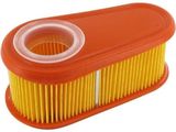 a yellow and orange air filter on a white background