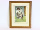 tableau représentant une femme assise sur une chaise dans une pièce
