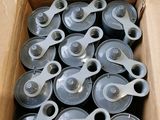 a cardboard box filled with lots of different types of wheels