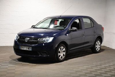 a picture of a blue car parked in a garage