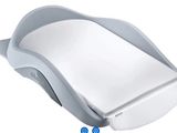an image of a close up of a toilet seat on a white background