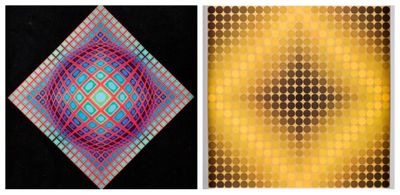 two different images of a square and a square with a pattern on it