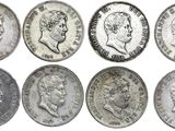 un ensemble de six pièces différentes sur lesquelles figurent des portraits d'hommes