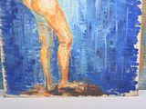 a painting of a nude woman standing on a rock