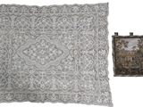two pillows and a picture of a painting on a white background