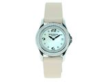 une photo d'une montre-bracelet pour femme avec un cadran blanc