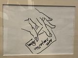 a picture of a drawing of a hand holding a box